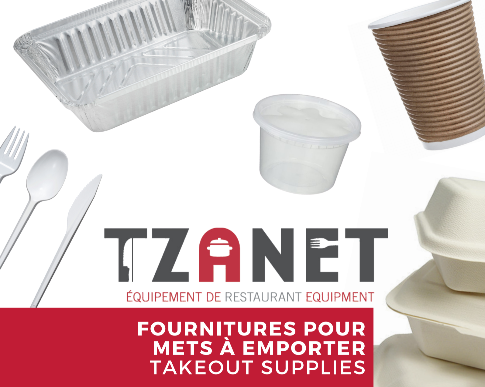 TZANET – Nouveau – (Contenants pour mets à emporter)